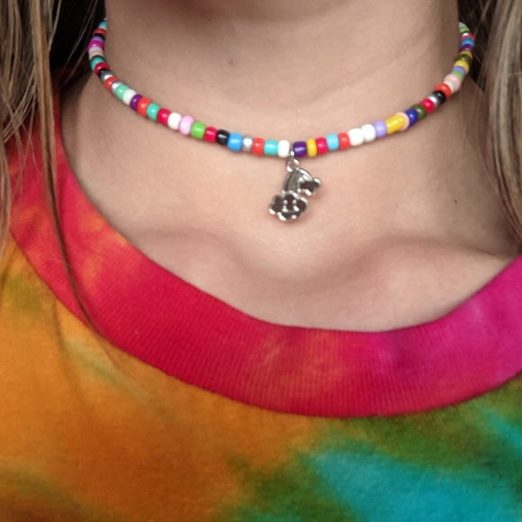 🌈 beaded charm choker - handmade 🌈 - Picture 4 of 5